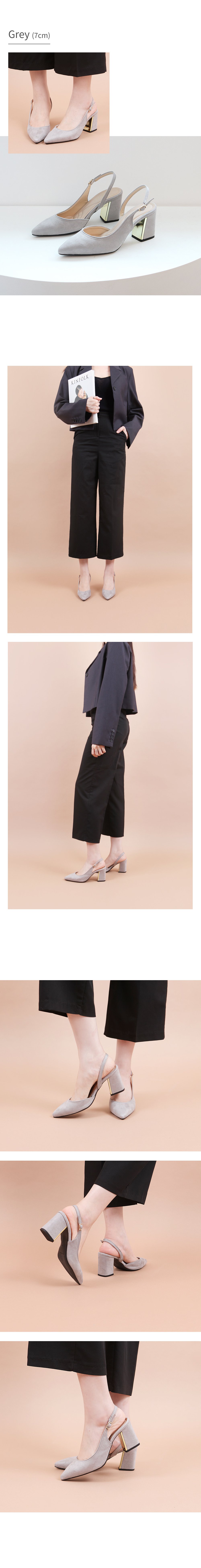 메리골드 스웨이드 라텍스쿠션 미들힐 슬링백 5cm,7cm 상세 이미지 9
