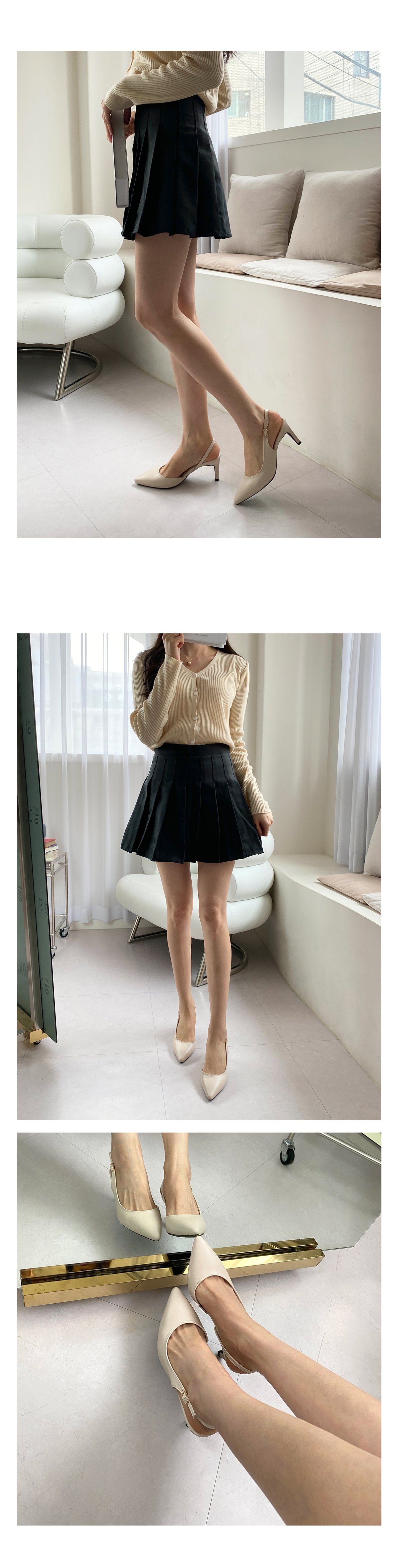 레온나 라텍스쿠션 스틸레토 슬링백 5cm 7cm 상세 이미지 14